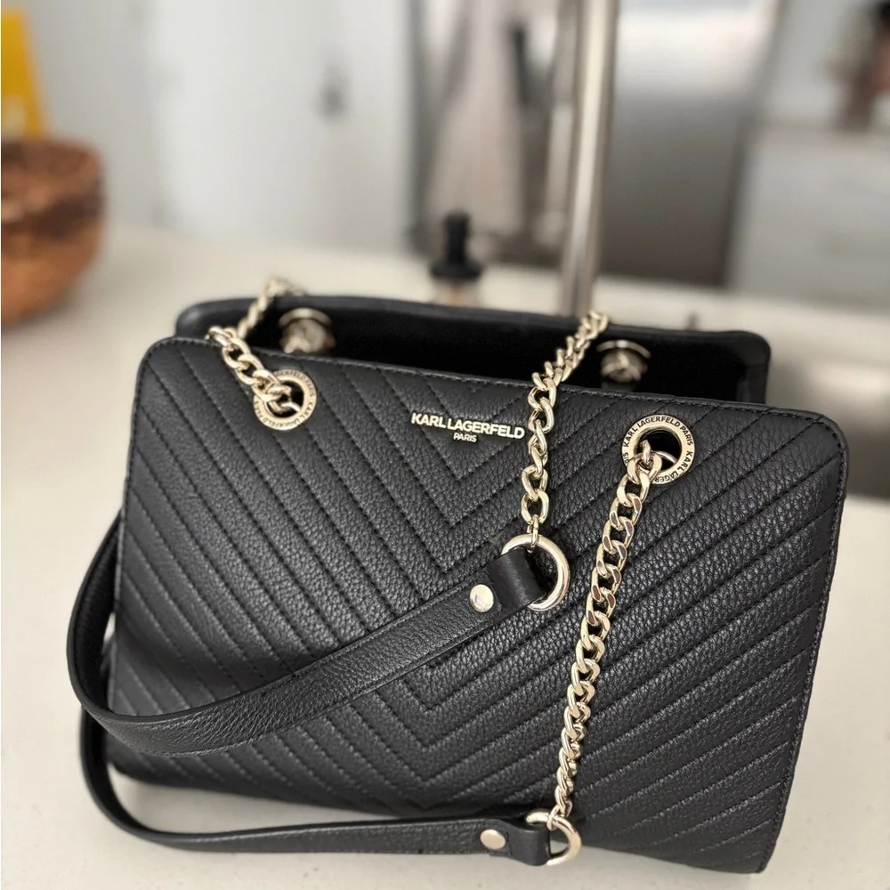 Karl Lagerfeld Black Quilted Women's Bag - Picture 2 of 8